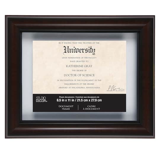 Mahogany &#x26; Black 11&#x22; x 14&#x22; Document Float Frame by Studio D&#xE9;cor&#xAE;